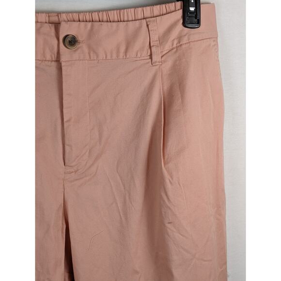 A New Day Cuffed High-Rise Pleat Cropped Pants Straight Leg Capri Coral XS Pink - Picture 3 of 8